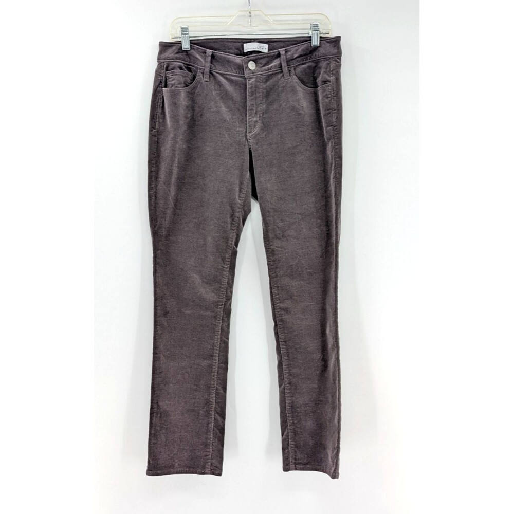 Ann Taylor Loft Brown Curvy Straight Leg Mid Rise Corduroy Pants Size 10P 30/29